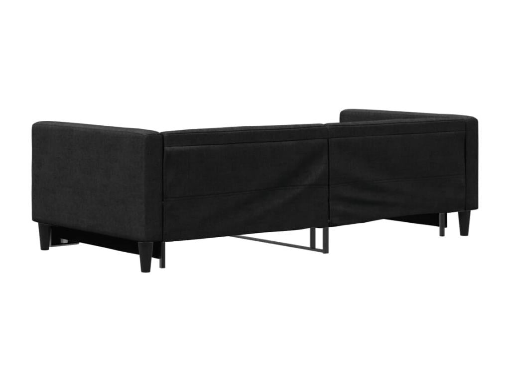 Black Fabric Bed, 90 x 200 cm