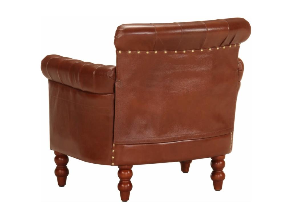 Brown Leather Accent Chair