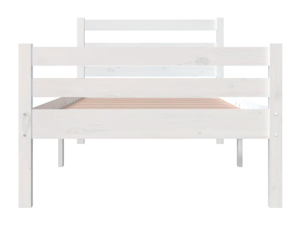 White Solid Wood Bed Frame, 90 x 190 cm