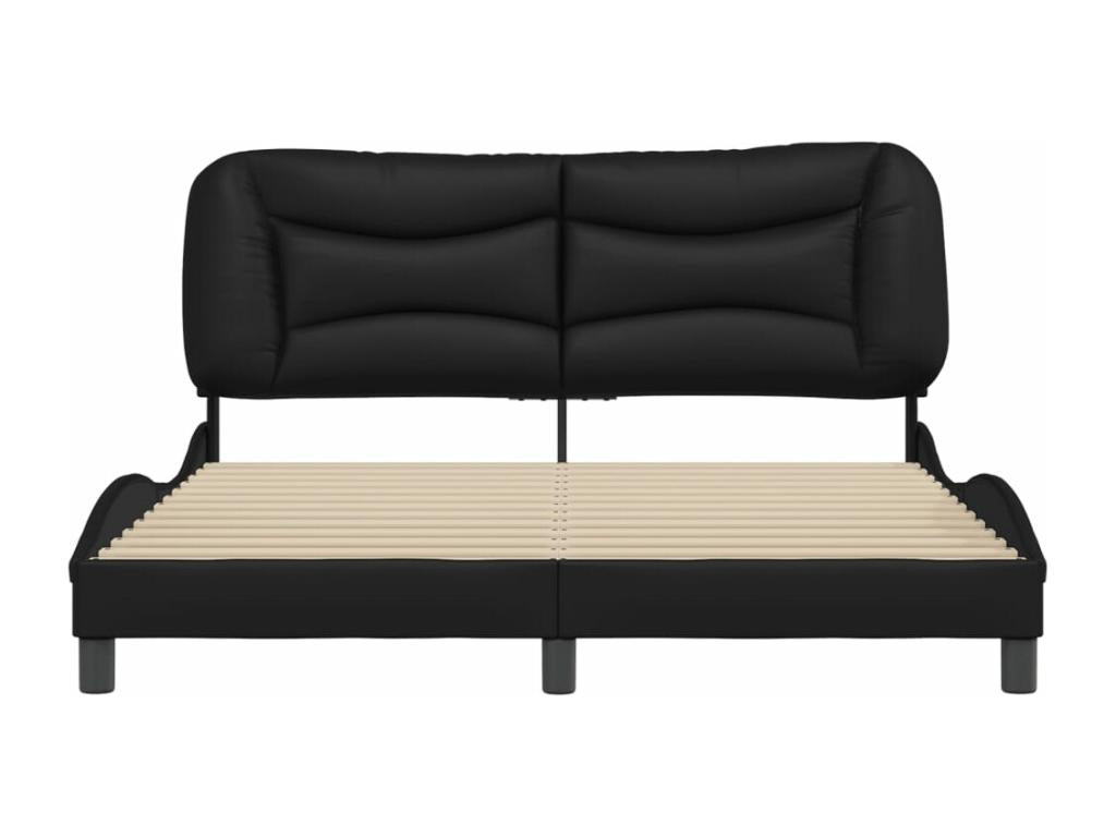 Black Faux Leather Bed Frame, 160 x 200 cm