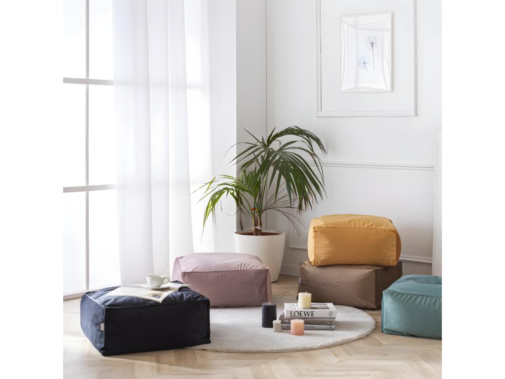 Velvet Ottoman, 50 x 50 x 25 cm