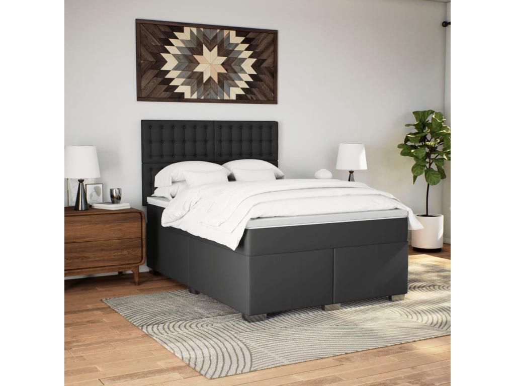 Black Faux Leather Mattress, 140 x 200 cm