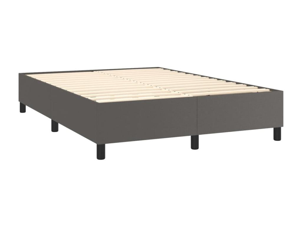 Gray Faux Leather Bed, 140 x 190 cm