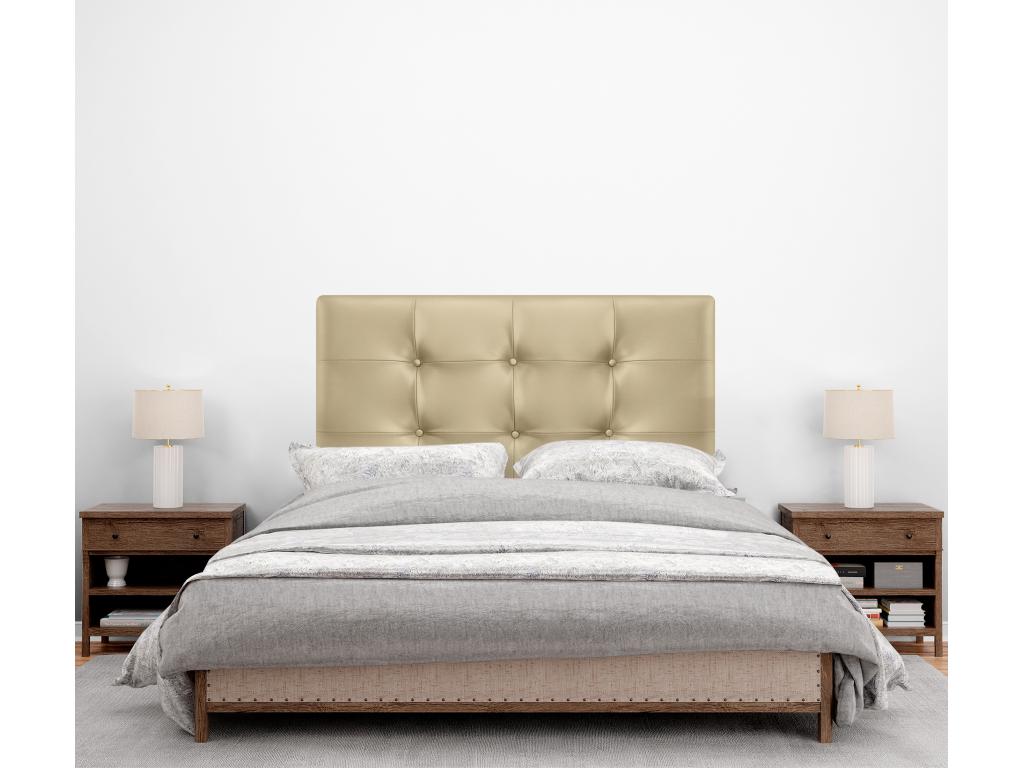 Yellow Faux Leather Bed, 110 x 60 cm
