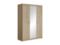 Brown Oak Wood Wardrobe, 191 x 133 x 53 cm