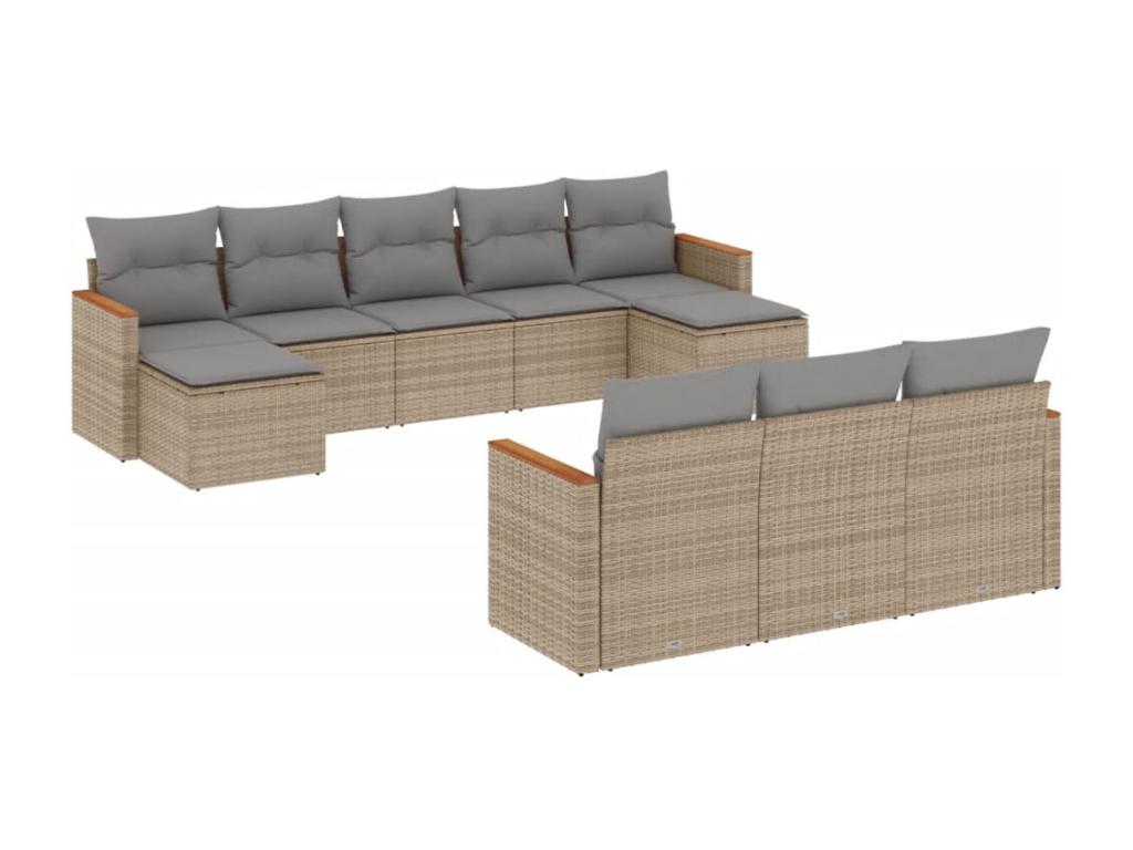 Beige Woven Resin Wicker Outdoor Furniture Set - dlz1766580299462